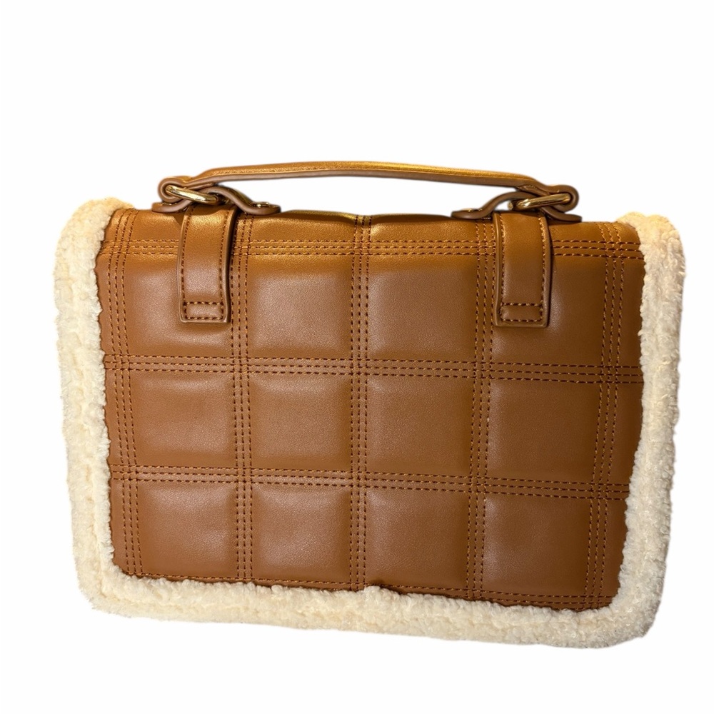 Antik Kraft Tan Crossbody Bag with Shearling Trim - Picture 2 of 7